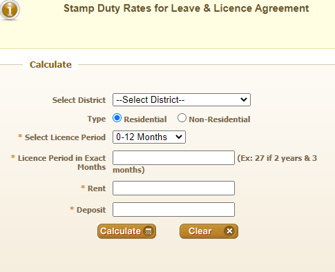 leave and license stamp duty calculator