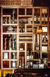 SRK’s wall of prized trophies is placed in his study