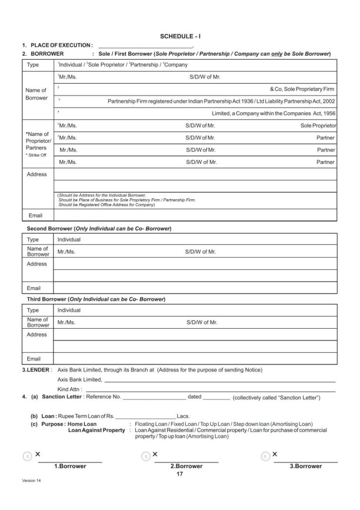 axis bank sanction letter format