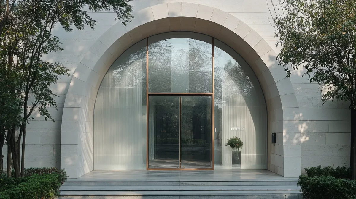 contemporary glass modern arch design for front elevation