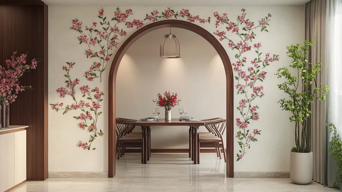 floral pattern arch design of house