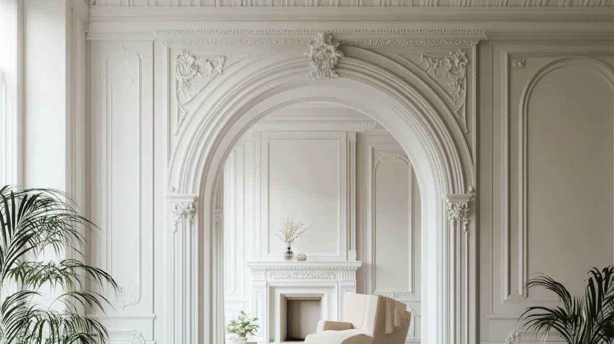 ornate victorian living room arch design