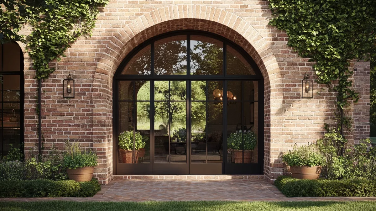 rustic brick arch design for house