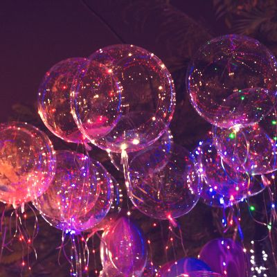 Balloon lights are the hit trend for terrace birthday decoration