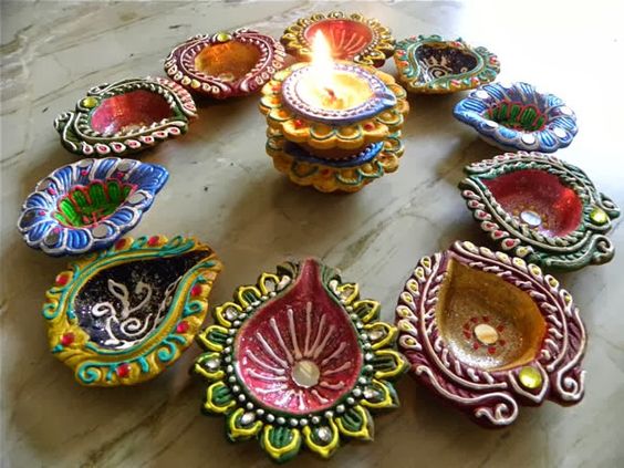 Decorate With Handmade Diya And Deepak