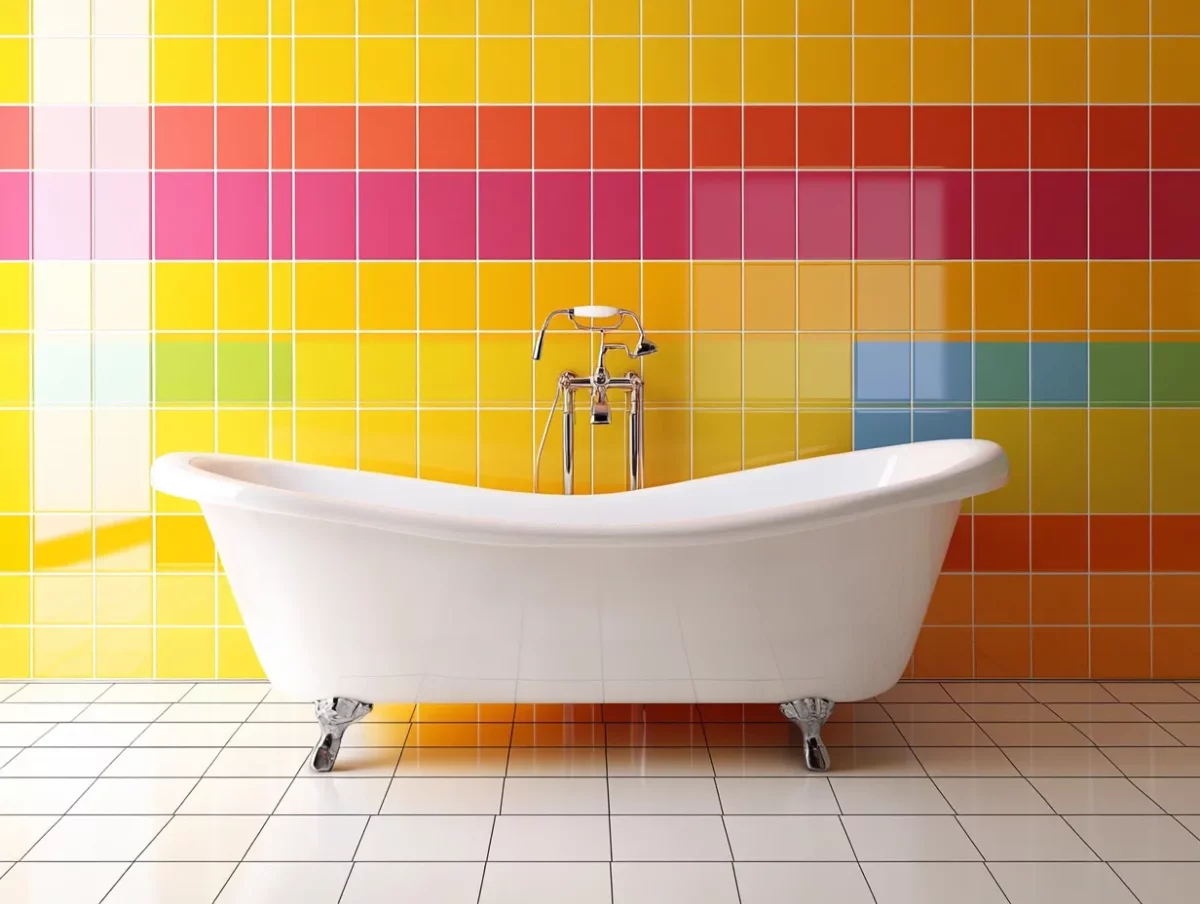 2 x 4 glossy bathroom wall tiles design