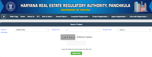 Searching For Registered Projects on the HRERA Website 