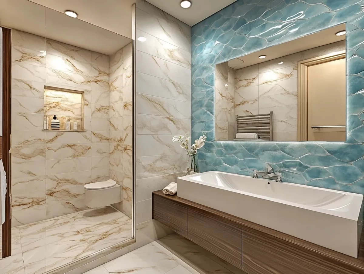 contemporary 2 x 4 bathroom wall tiles design