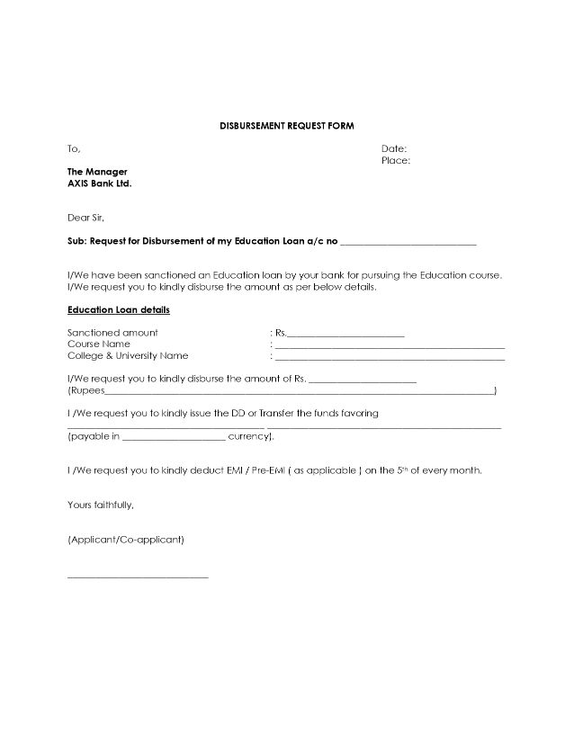 Loan Disbursement Process Stages Request Letter Format And More 