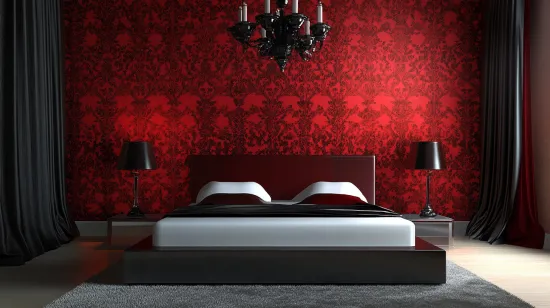 Red Wallpaper Designs for Bedroom