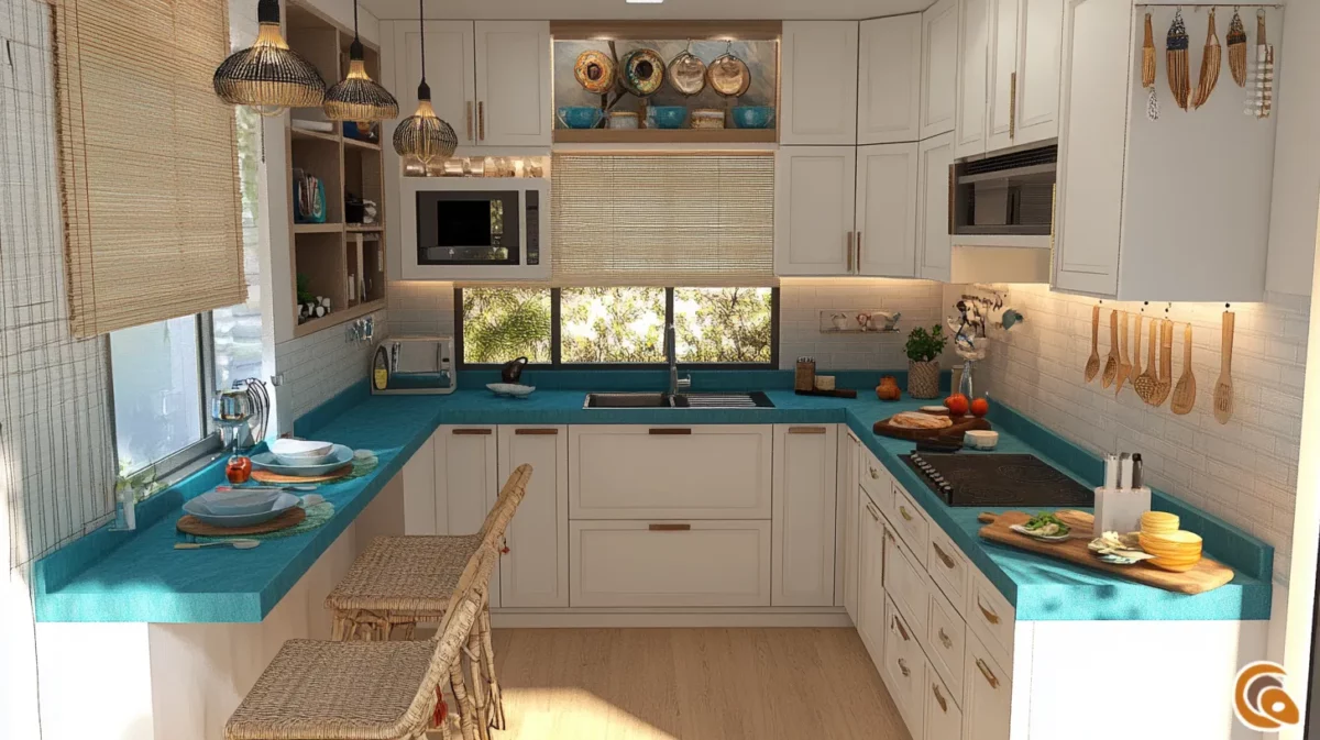 coastal vibes tropical kitchen design