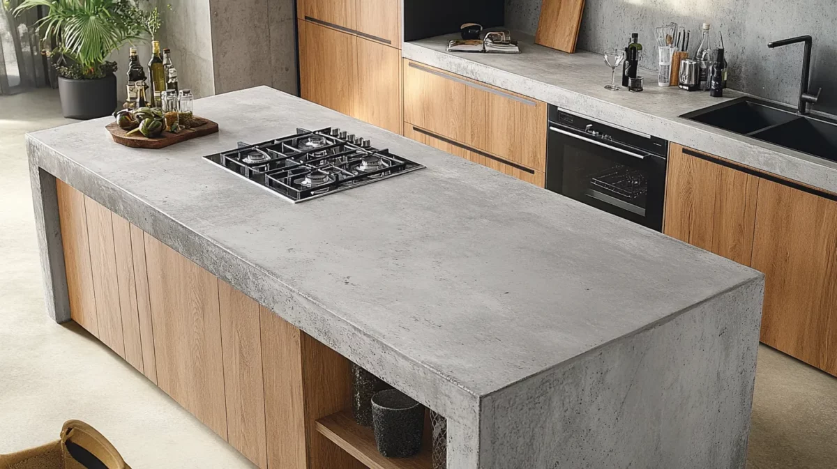 concrete modernity modular kitchen design