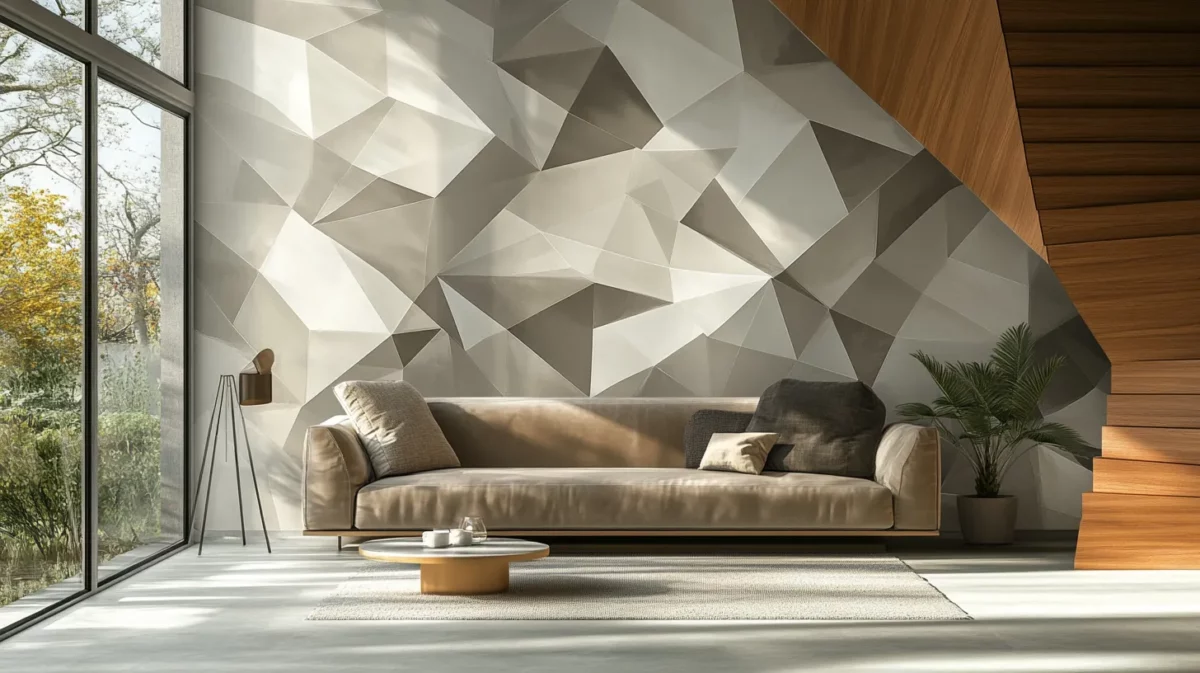 geometric prism effect 3d wallpaper design for bedroom