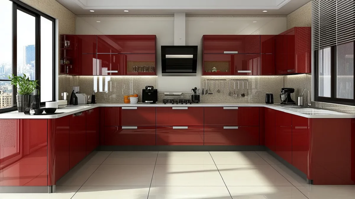 kitchen with material finishing