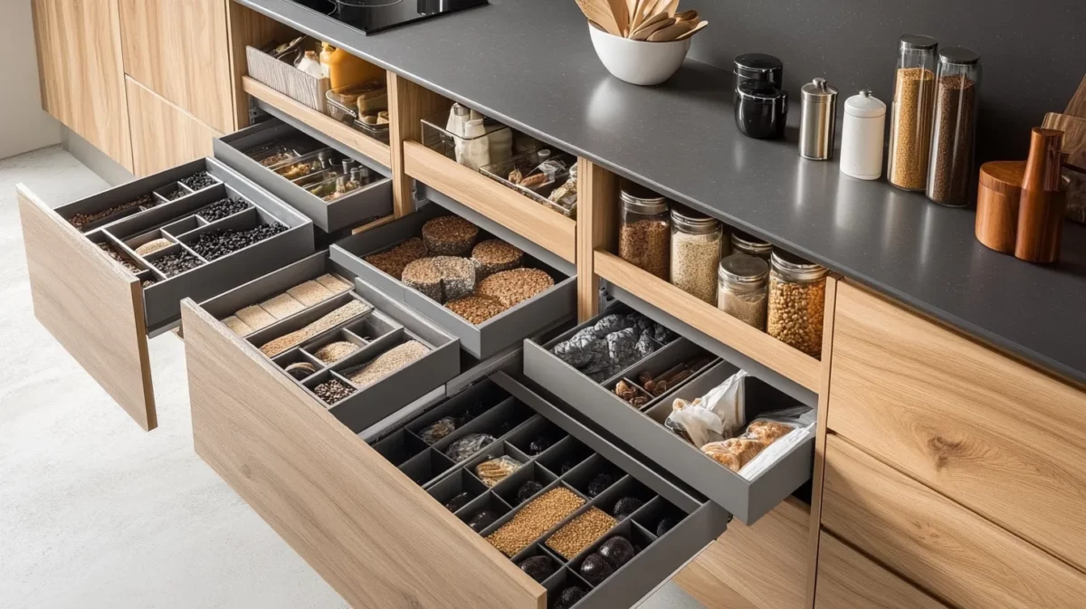 smart storage latest design of modular kitchen