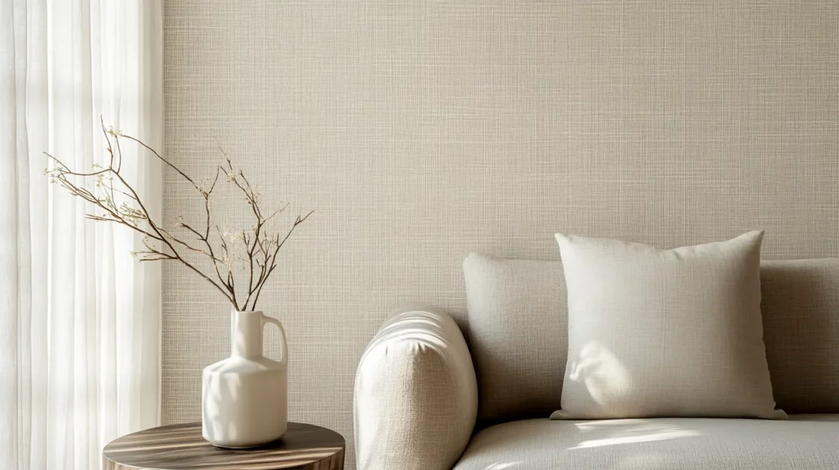 subtle crosshatch wallpaper design for girl bedroom