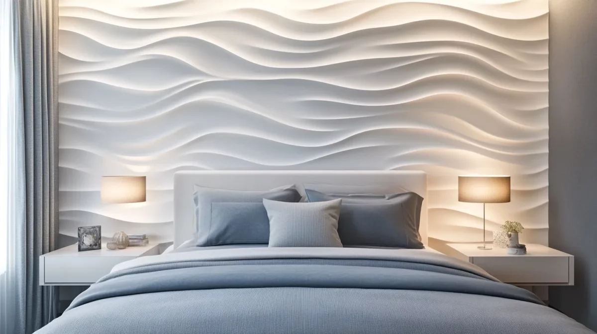 wave patterns 3d wallpaper design for bedroom