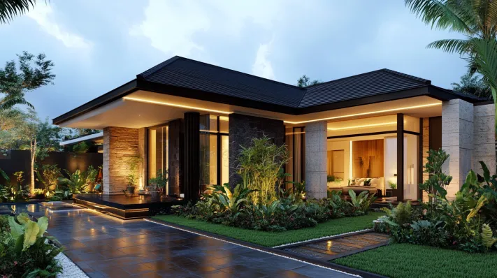 modern minimalist single floor house design