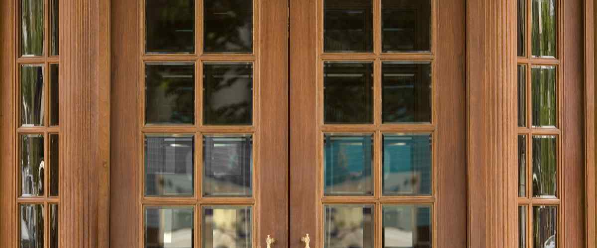 8. Wooden Door With Side Glass Panels