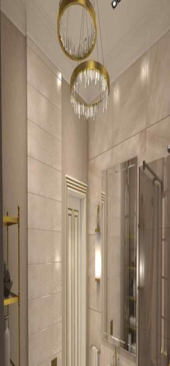 Chandelier False Ceiling Bathroom Design Idea