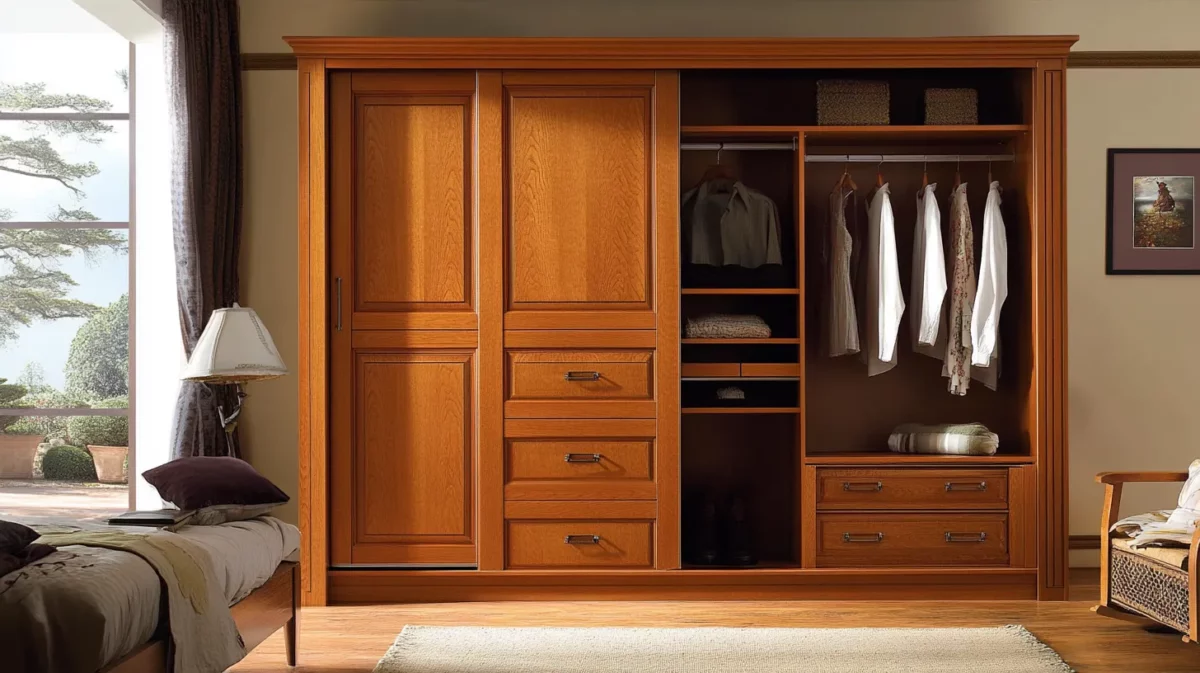 classic wood grain pattern design for sliding wardrobe