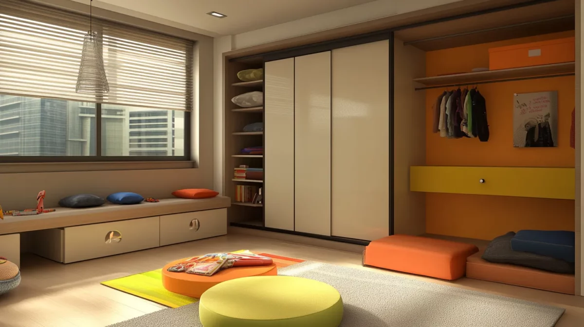 contemporary loft design for sliding wardrobe