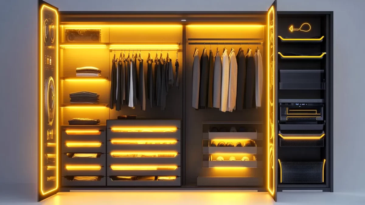 smart storage system modern sliding wardrobe design