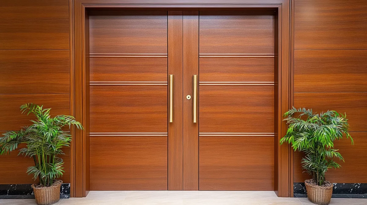 elegant striped mica flush door design