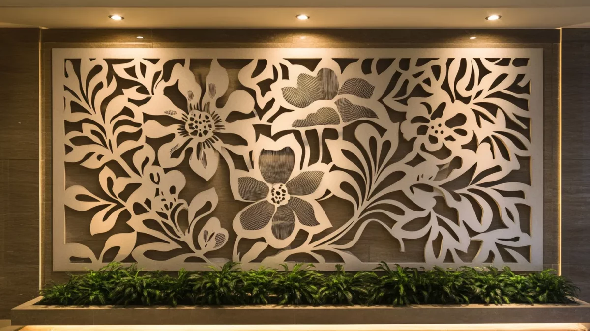 floral motif cnc design for wall