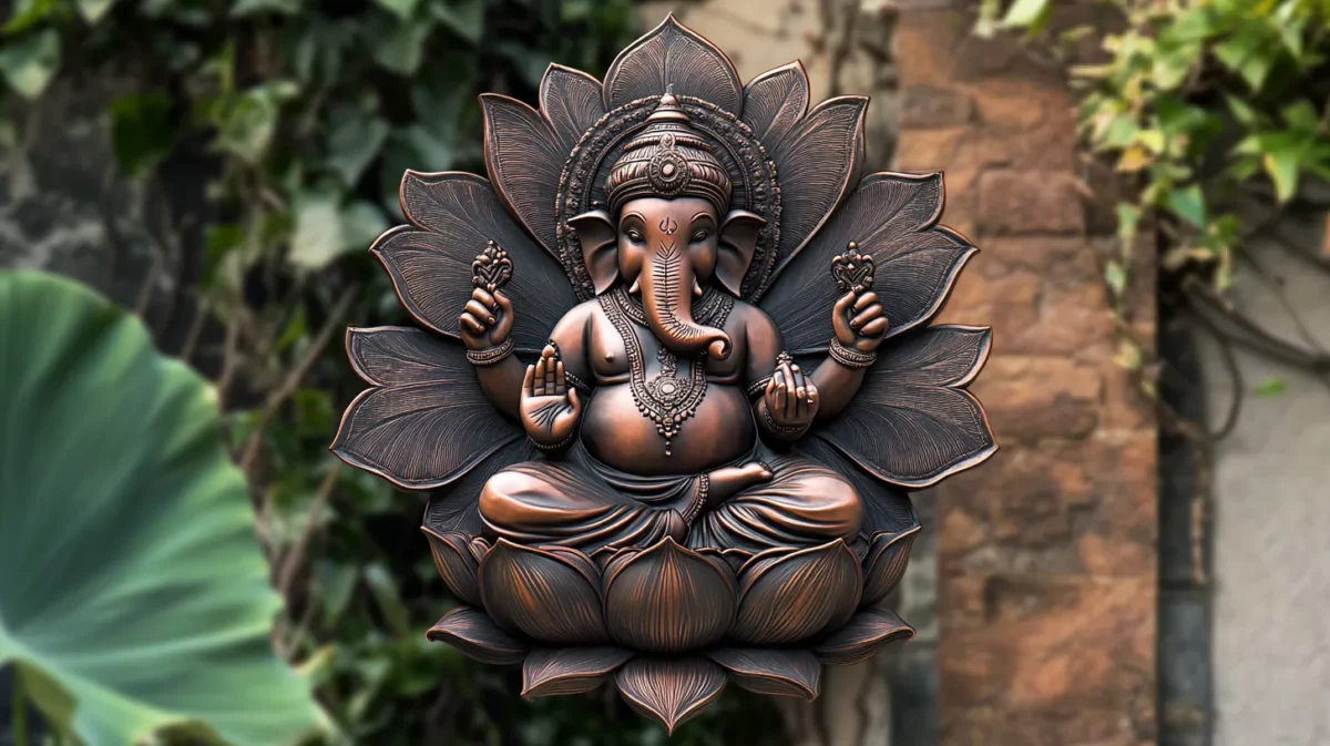 ganesha with lotus cnc cutting design