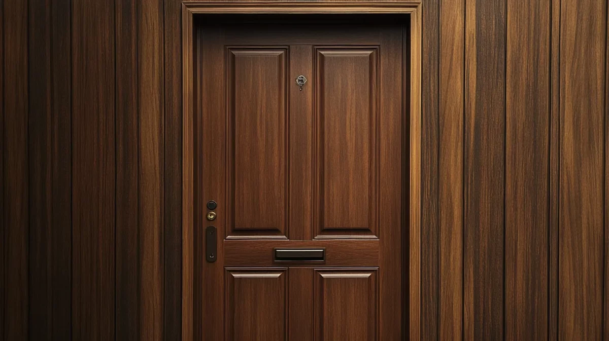 textured brown sunmica flush door design