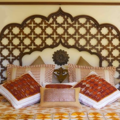 A Jali Headboard with an Intricate Design