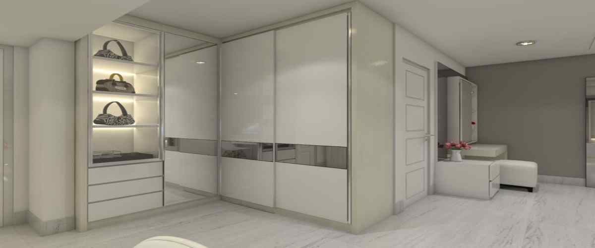 Lacquered Glass Wardrobe Design