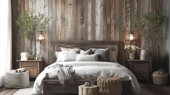 Rustic bed back design