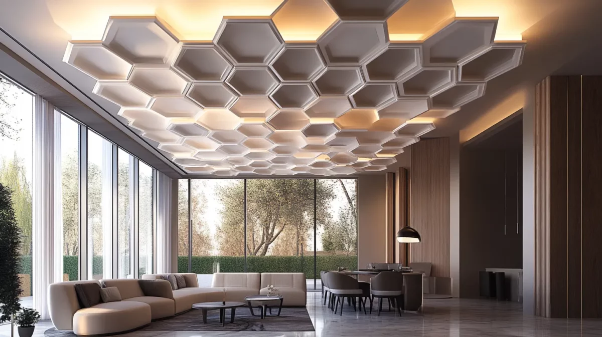 hexagonal pattern plus minus pop design for room