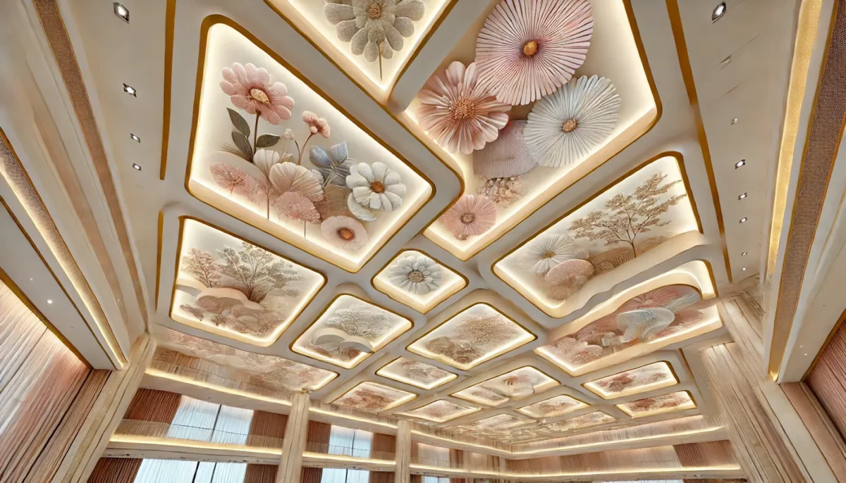 layered pop flower ceiling panels