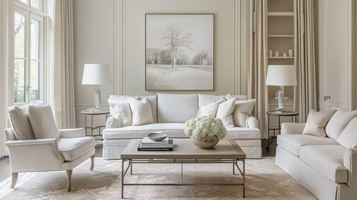 tranquill and muted neutrals colour combination for drawing room