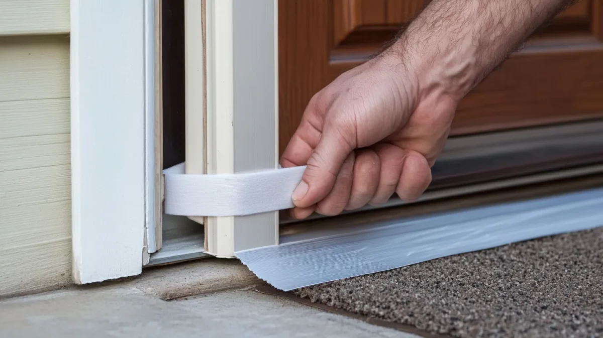 weather stripping tapes on doors and windows for a soundproof room