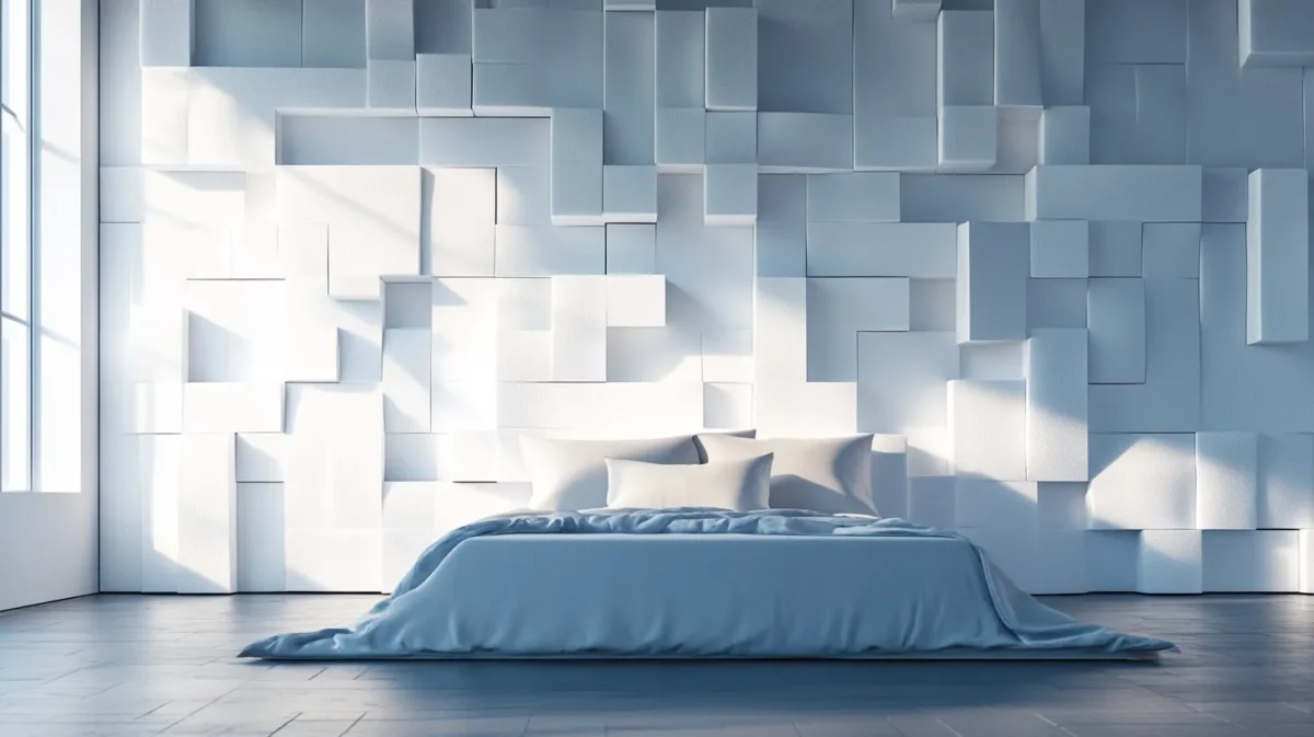 create a geometric field 3d wallpaper for bedroom