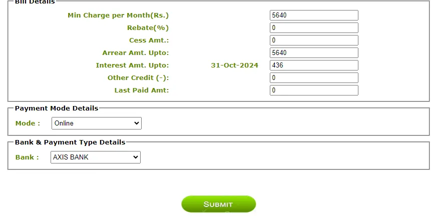 mode of payment in noida water bill payment