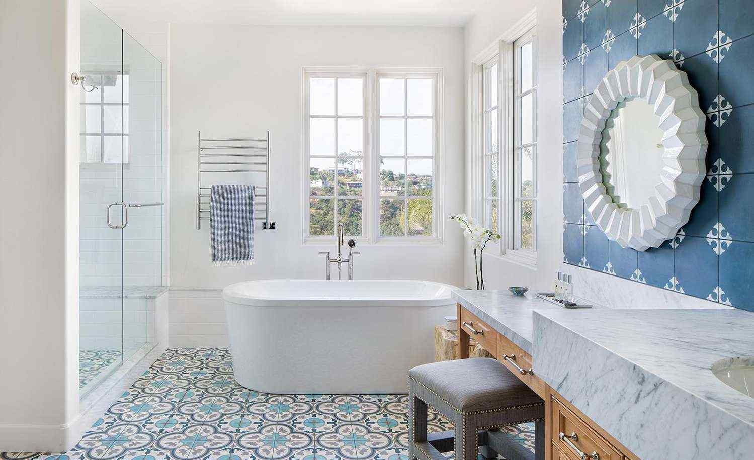 Blue Bathroom Tiles Design 