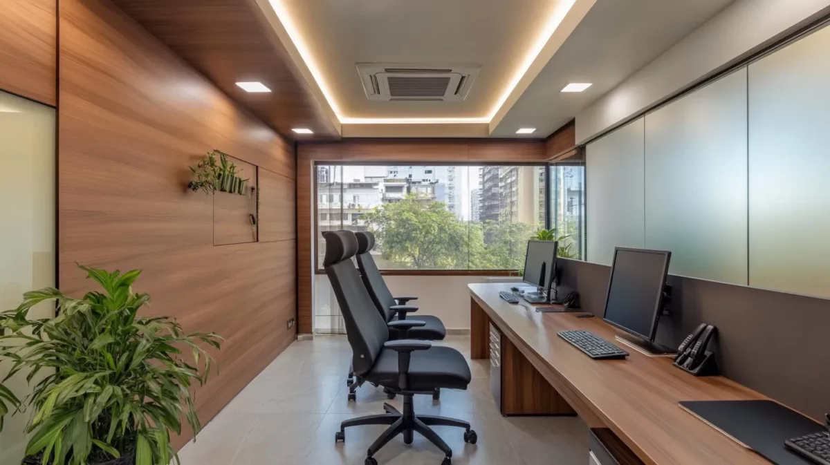 zen inspired small office interior design