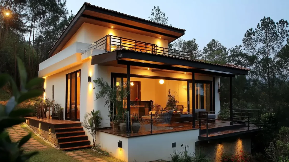 beautifully lit small house design