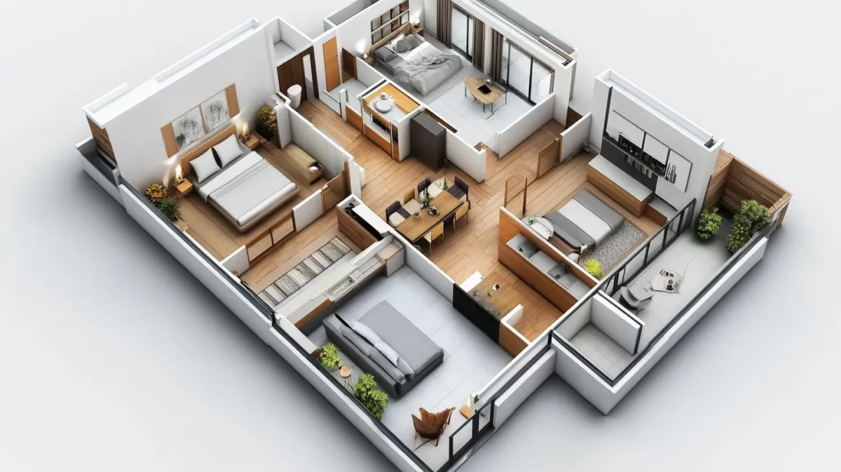 open concept 4 bhk house design plan