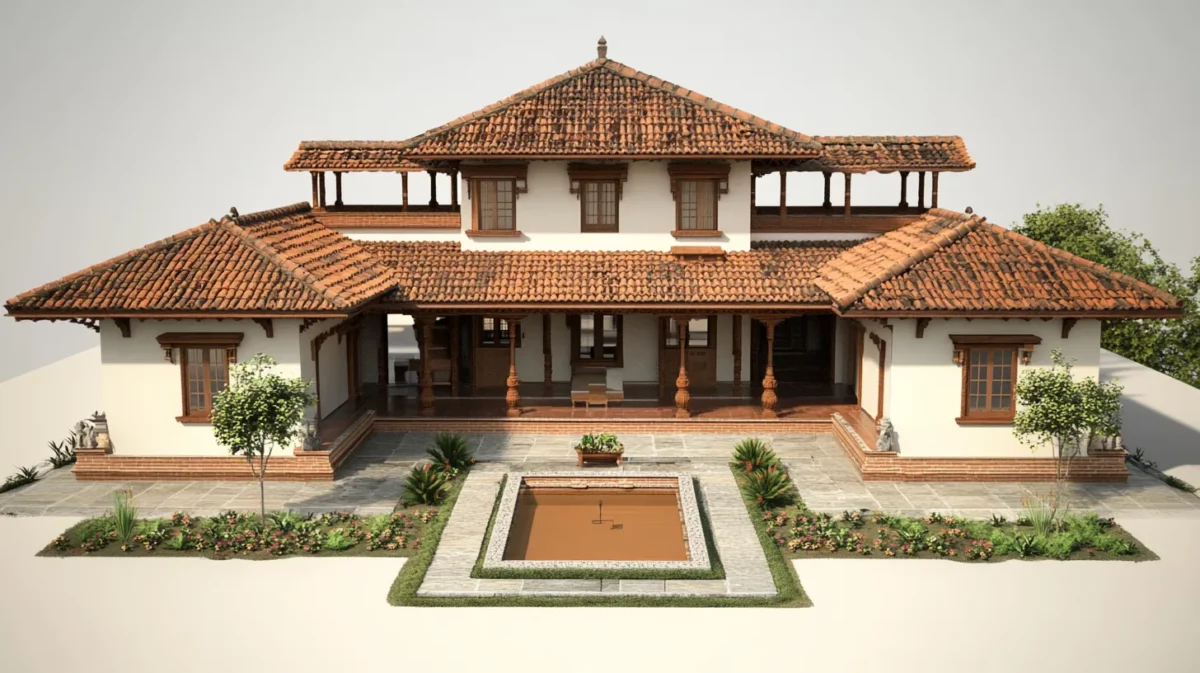 traditional village house plan in village