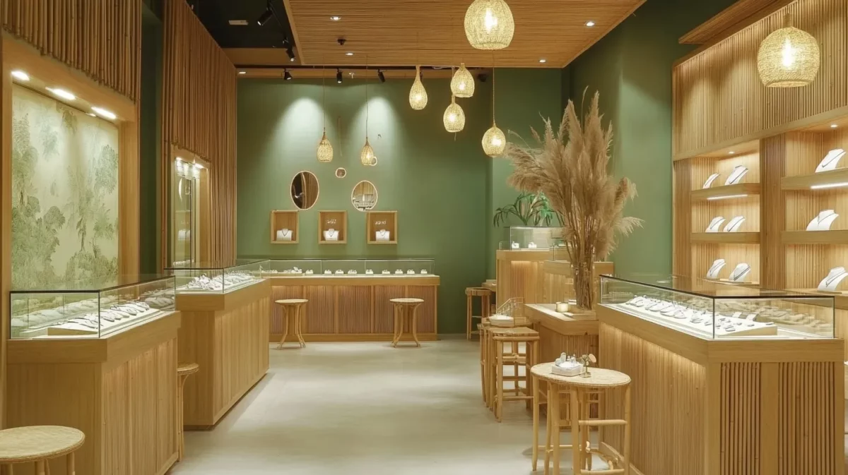 natural relaxing theme jewellery showroom design