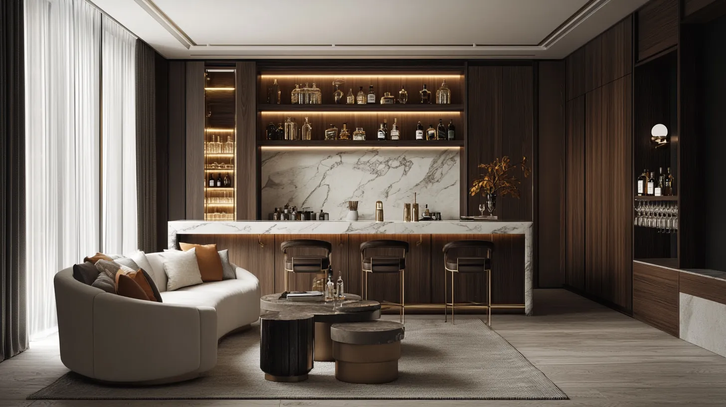 the elegant home bar design