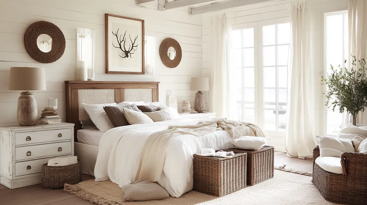 brown with white bedroom design