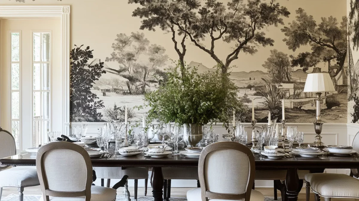 dining room interior with the mix of dining chairs