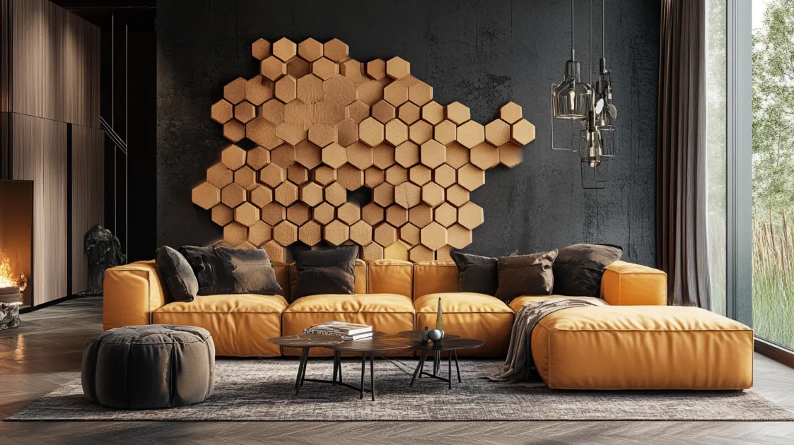 Honeycomb Block Texture for living room walls 